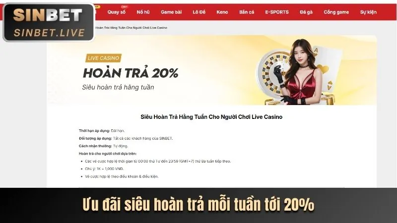 Hoàn trả hàng tuần Bắn Cá